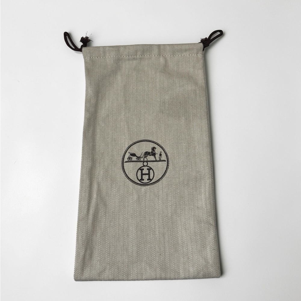 HERMES -  Cotton Drawstring Dust bag  - Cream